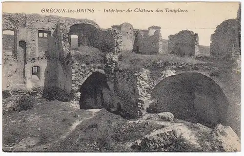 CPA Greoux Les Bains, Interior Du Chateau Des Templiers, gel. 1926