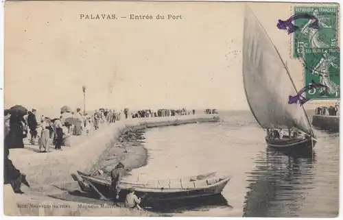 CPA Pavalas, Entrée du Port, gel. 1909