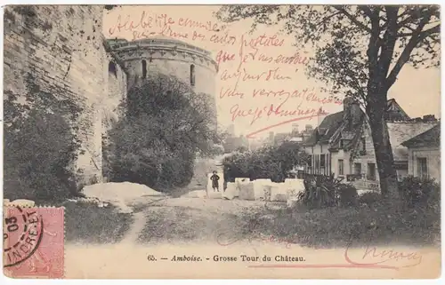 CPA Amboise, Grosse Tour du Chateau, gel. 1903