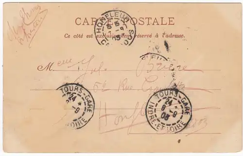 CPA Amboise, Grand Tour du Chateau, en 1903.