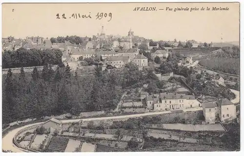 CPA Avallon, Vue generale prise de la Morlande, ungel.