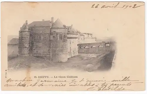 CPA Dieppe, Le vieux Chateau, gel. 1902