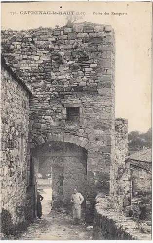 CPA Capdenac le Haut, Porte des Remparts, gel. 1919