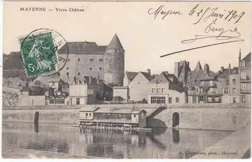 CPA Mayenne, Vieux Chateau, gel. 1909