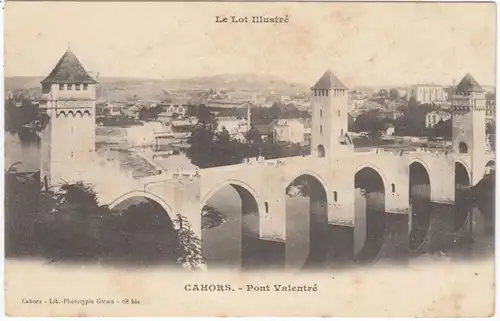 CPA Cahors, Pont Valentre, gel. 1904