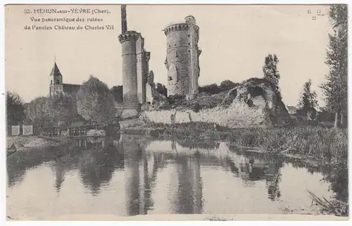 CPA Mehun sur Yevre, Vue panoramique des ruines, gel. 1920