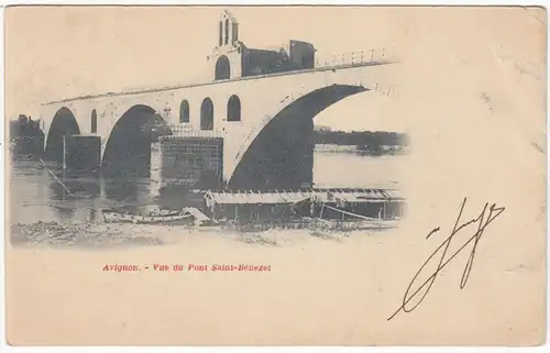 CPA Avignon, Vue du Pont-Benezet, gel. 1902