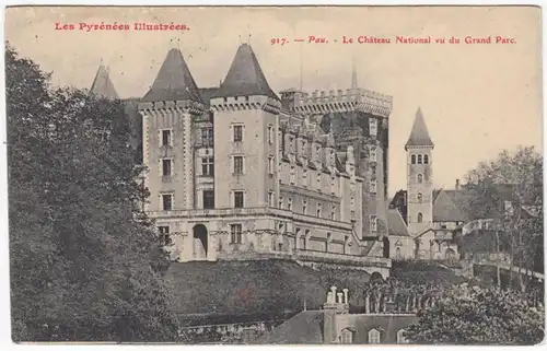 CPA Pau Le Chateau National vu du Grand Parc, gel. 1907