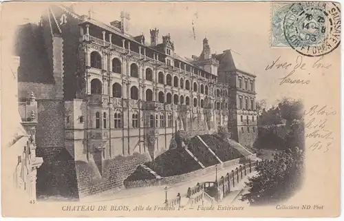 CPA Chateau de Blois, Aile de Francois, gel. 1903