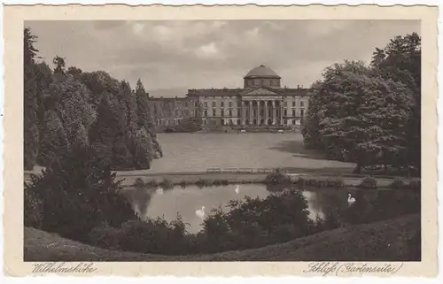 AK Kassel, Wilhelmshöhe, Schloss, Jardin côté, peu.