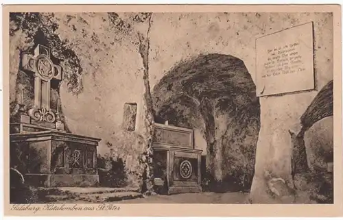 AK Salzbourg, catacombes de Saint-Peter, peu.