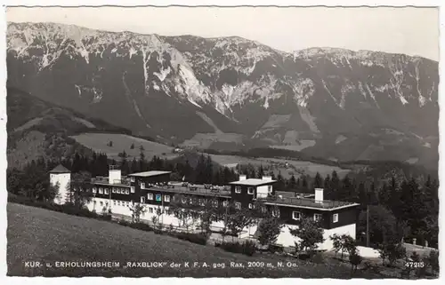 AK Kur- und Erholungsheim Raxblick, Foto- AK, gel. 1960