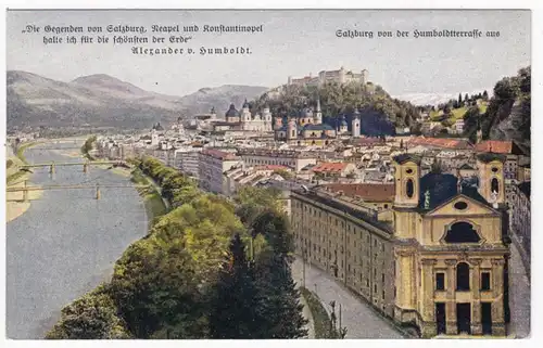 AK Salzburg von der Humboldtterrasse aus, Die gegenden von Salzburg, gel. 1941