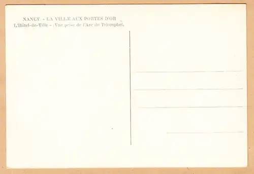 CPA Nancy, La Ville aux Portes D'OR, L'Hôtel de Ville, unl.