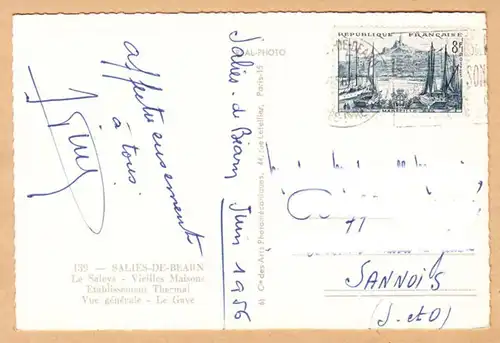CPA Salies de Bearn, gel. 1956