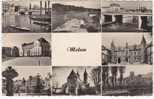 CPA Melun, Pont Jeanne d'Arc, La Plage, Pont General, ungel.