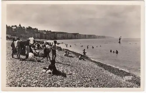 CPA Onival, La Plage et Les Falaises d'Ault, ungel.