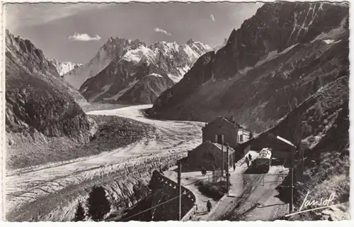 CPA Chamonix, Le Montenvers et la Mer de Glace, gel.