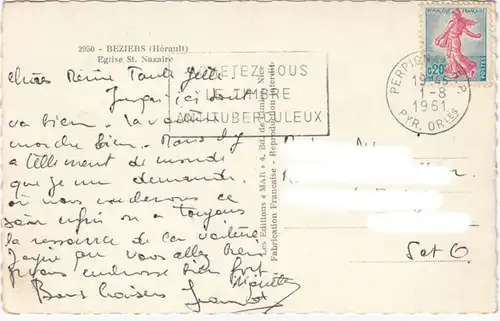CPA Beziers, Eglise Sainte Nazaire, gel.