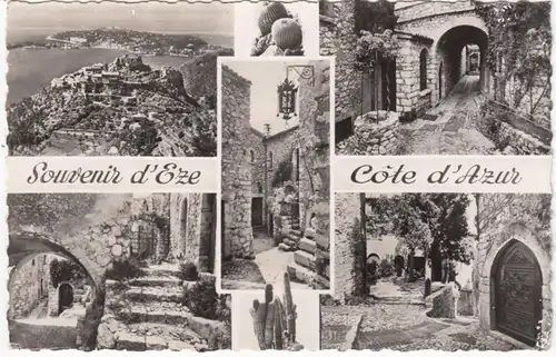 CPA Souvenir d'Eze, Mehrbild, gel.