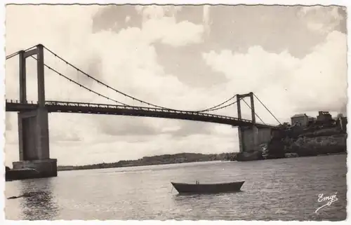 CPA Cote d'Emeraude, Les Bords de la Rance, Le nouveau Pont Suspendu, ungel.