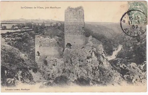 CPA Le Château de l'Ours, près Montluçon, gel.1907