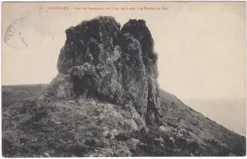 CPA Carolles, Sur les hauteurs du Port du Lude, La roche du Sar, gel.