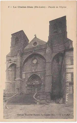 CPA La Chaise Dieu, Facade de l'Eglise, ungel.