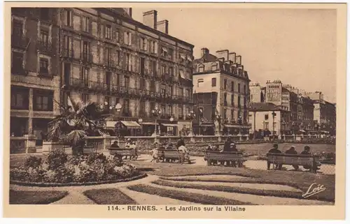 CPA Rennes, Les Jardins sur la Vilaine, ohn.