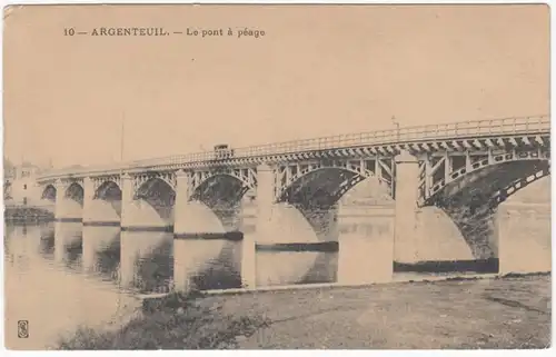 CPA Argenteuil, Le pont a peage, ungel.