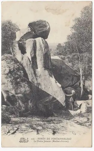 CPA Foret de Fontainebleau, La Dame Jeanne, (Rocher d'Avon), ungel.