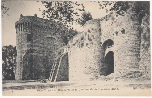 CPA Dinan, Les Remparts et le Chateau de la Duchesse Anne, unl.