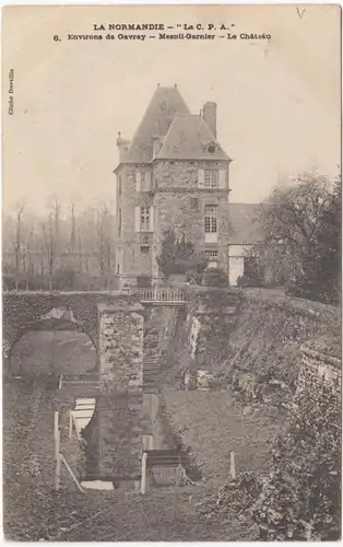 CPA Mesnil- Garnier, Le Chateau, gel.