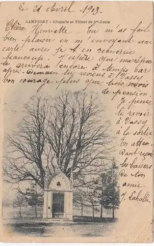 CPA Sampigny Le Tillél et Chapelle Sainte Lucie, gel. 1903