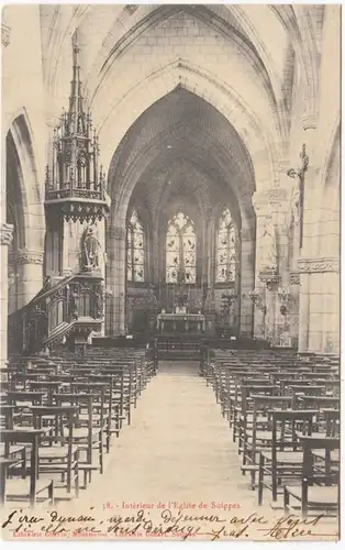 CPA Interieur de l'Eglise de Suippes, gel. 1903