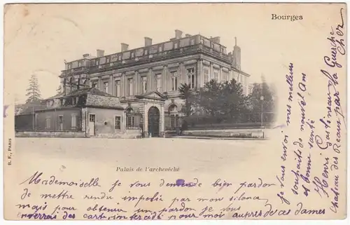 CPA Bourges, Palais de l'archevêché, englouti 1902