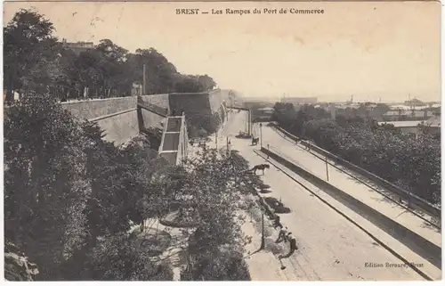 CPA Brest, Les Rampes du Port de Commerce, engloutie 1914