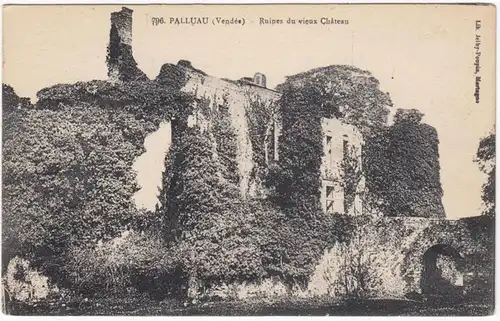 CPA Palluau, Ruines du vieux Château, ungel.