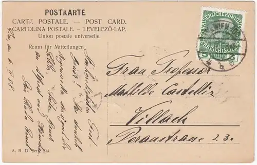 AK Fröhliche Ostern, gel. 1908
