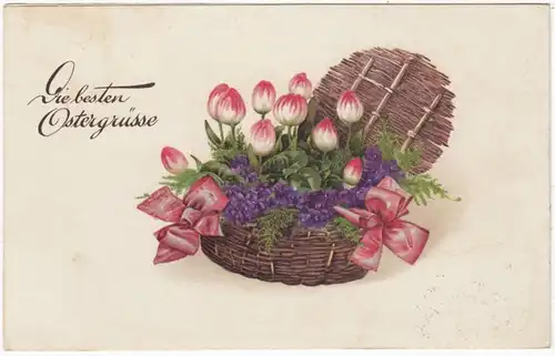 AK Les meilleurs vœux de Pâques, en 1929