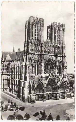 CPA Reims, La Cathedrale, gel. 1964