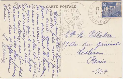 CPA L'Auvergne Issoire, Chateau de la Grangefort, gel. 1950