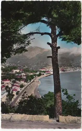 CPA Menton, Vue prise du Cap Martin, gel. 1957