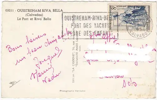 CPA Ouistreham Riva Bella, Le Port et Riva Bella, gel. 1954