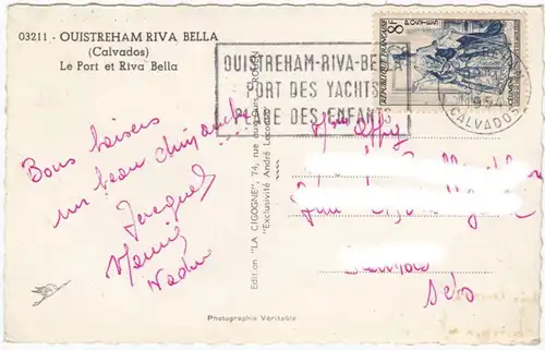 CPA Ouistreham Riva Bella, Le Port et Riviera Belle, en 1954