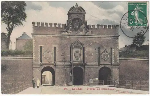 CPA Lille, Porte de Roubaix, gel. 1912