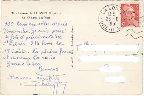 CPA Environs de La Loupe, Le Chateau des Vaux, en 1951