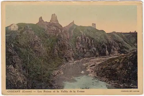 CPA Crozant, Les ruines et la Vallee de la Creuse, ungel.