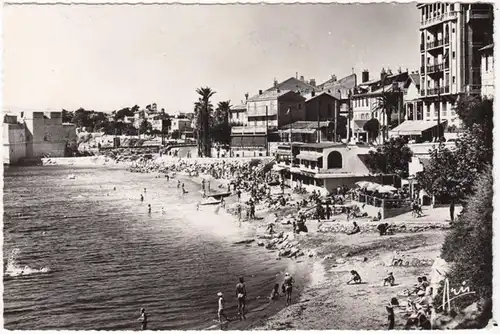 CPA Toulon, Le Mourillon, La Plage, gel. 1959