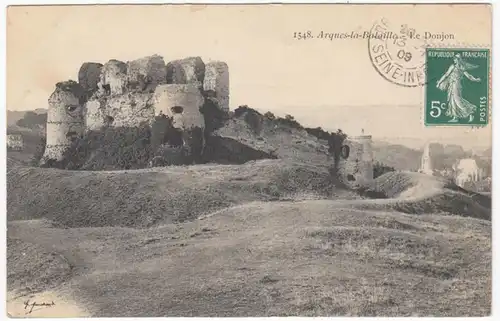 CPA Arques-la-Bataille, Le Donjon, gel. 1909